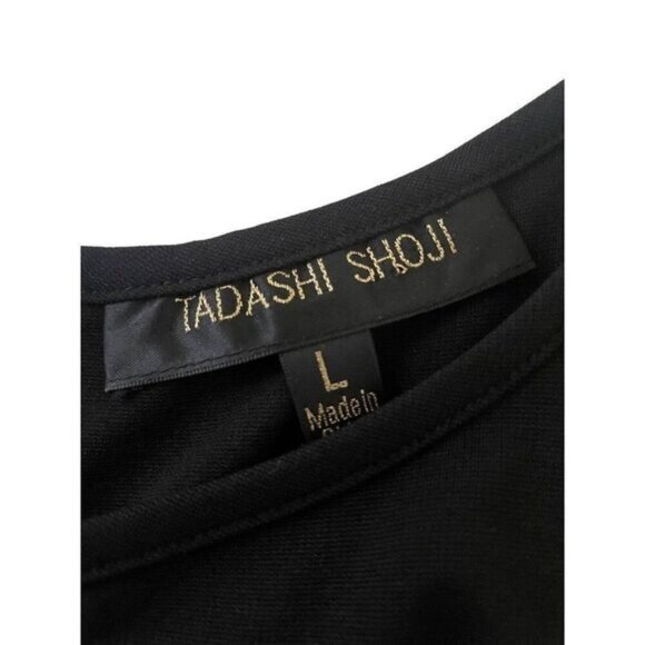 Tadashi Shoji Foil Print Banded Dress Large Fits 10 - Picture 6 of 6
